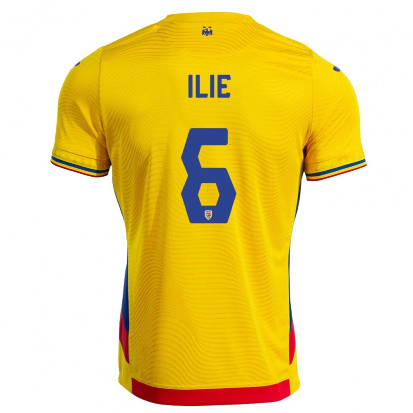 Danxen Men Romania Matei Ilie #6 Yellow Red Home Jersey 26-28 T-Shirt
