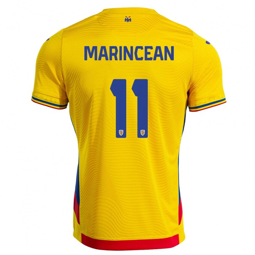 Danxen Men Romania Răzvan Marincean #11 Yellow Red Home Jersey 26-28 T-Shirt