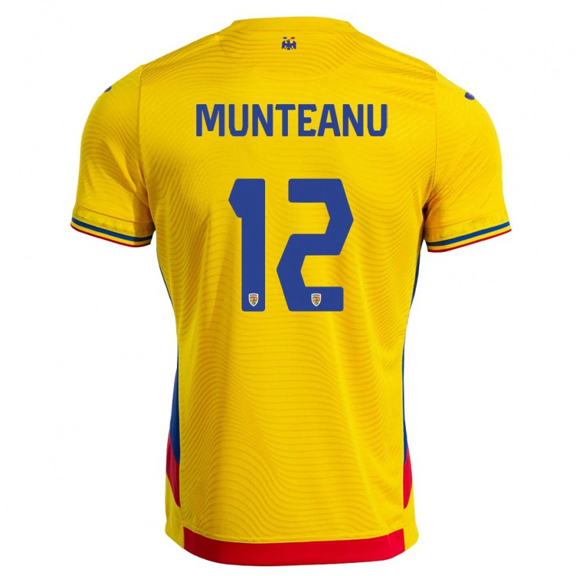 Danxen Men Romania Rafael Munteanu #12 Yellow Red Home Jersey 26-28 T-Shirt