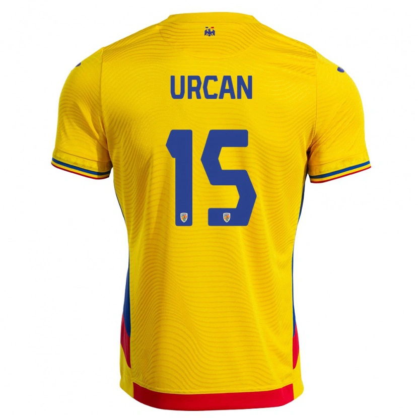 Danxen Men Romania Alex Urcan #15 Yellow Red Home Jersey 26-28 T-Shirt