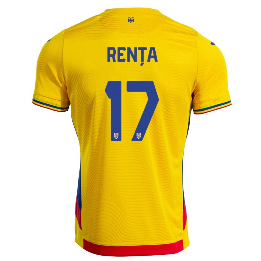 Danxen Men Romania Denis Rența #17 Yellow Red Home Jersey 26-28 T-Shirt