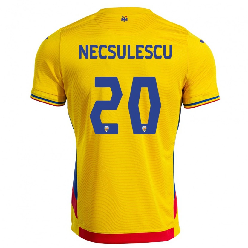 Danxen Men Romania Robert Necșulescu #20 Yellow Red Home Jersey 26-28 T-Shirt