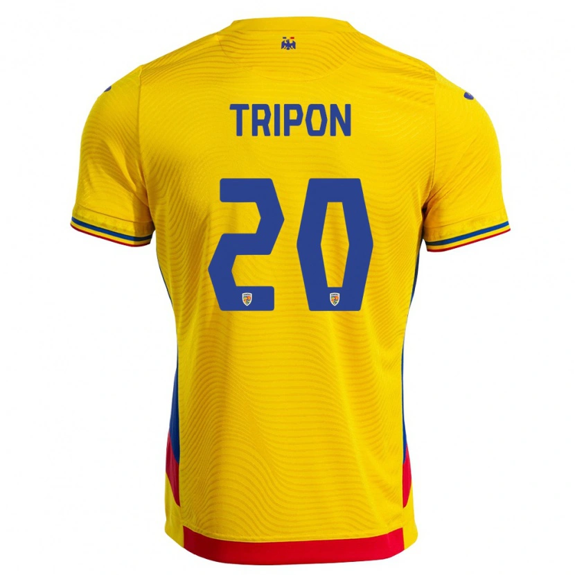 Danxen Men Romania Darius Tripon #20 Yellow Red Home Jersey 26-28 T-Shirt