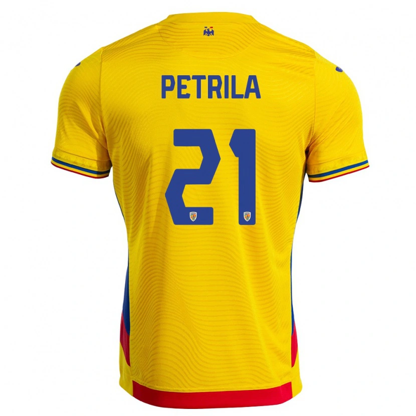 Danxen Men Romania Claudiu Petrila #21 Yellow Red Home Jersey 26-28 T-Shirt