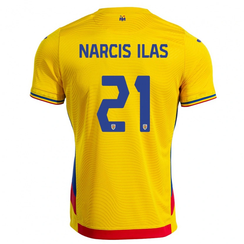 Danxen Men Romania Narcis Ilaș #21 Yellow Red Home Jersey 26-28 T-Shirt