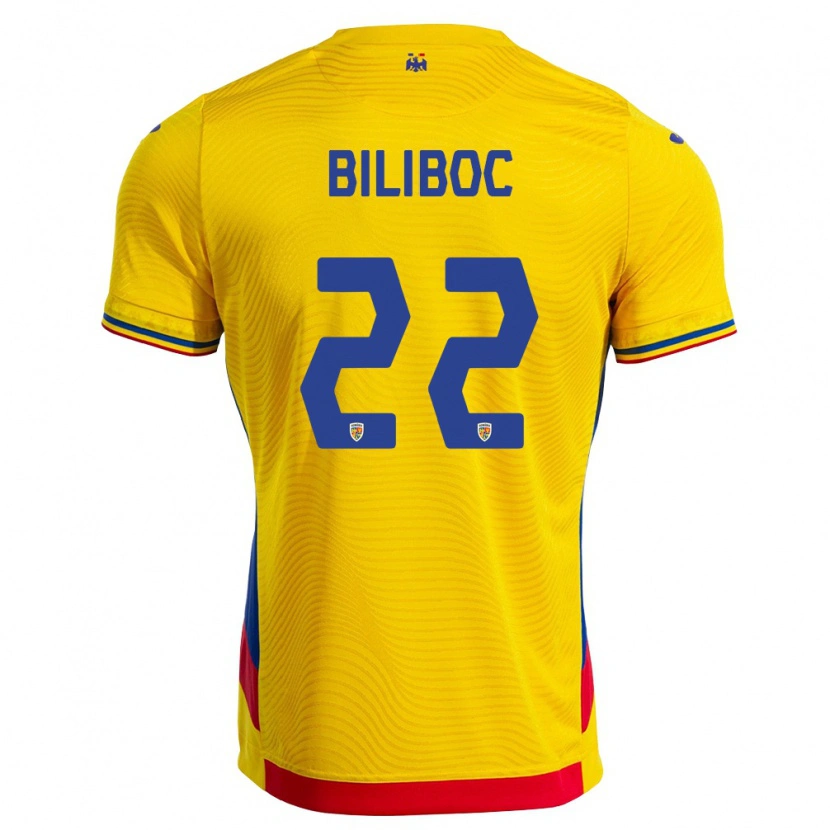 Danxen Men Romania Lorenzo Biliboc #22 Yellow Red Home Jersey 26-28 T-Shirt