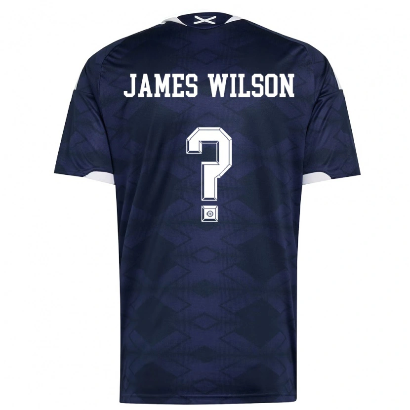 Danxen Men Scotland James Wilson #0 Navy White Home Jersey 26-28 T-Shirt