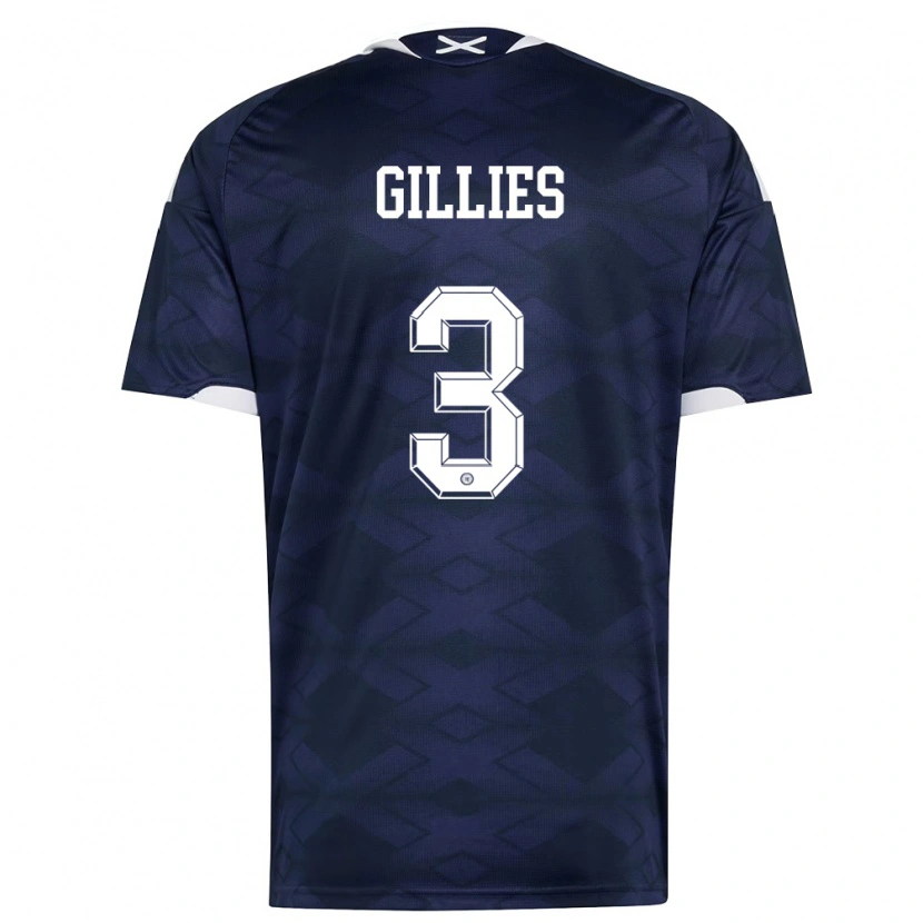 Danxen Men Scotland Matthew Gillies #3 Navy White Home Jersey 26-28 T-Shirt
