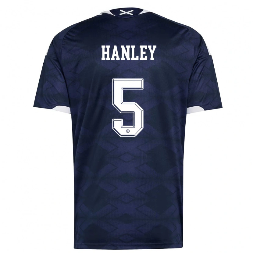 Danxen Men Scotland Grant Hanley #5 Navy White Home Jersey 26-28 T-Shirt