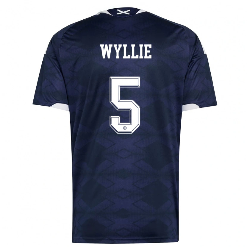 Danxen Men Scotland Jack Wyllie #5 Navy White Home Jersey 26-28 T-Shirt
