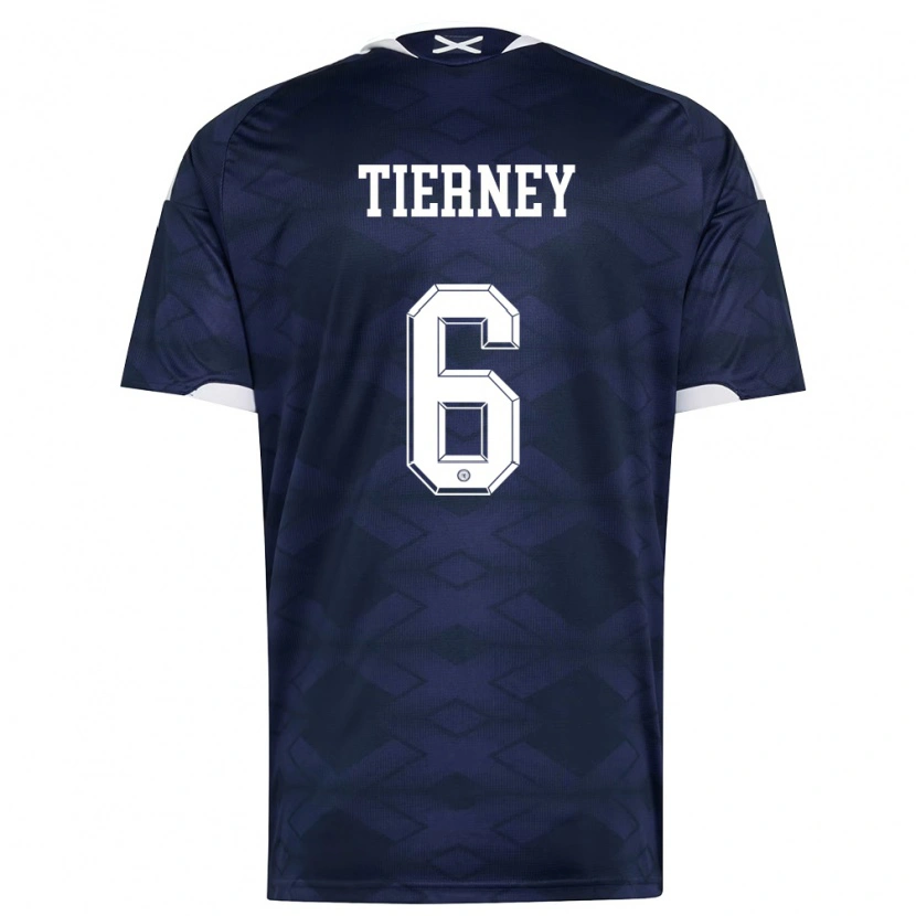 Danxen Men Scotland Kieran Tierney #6 Navy White Home Jersey 26-28 T-Shirt