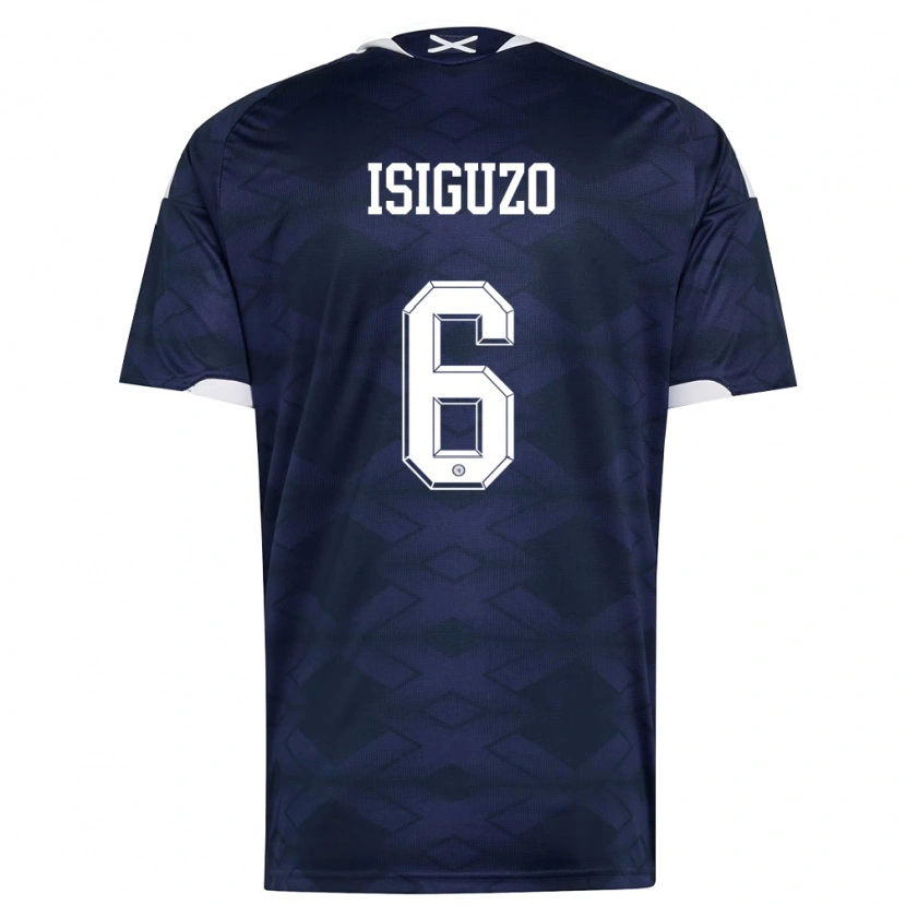 Danxen Men Scotland Samuel Isiguzo #6 Navy White Home Jersey 26-28 T-Shirt