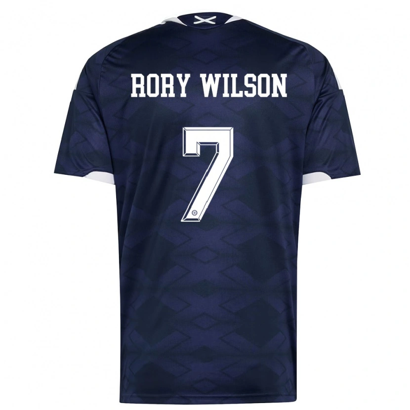 Danxen Men Scotland Rory Wilson #7 Navy White Home Jersey 26-28 T-Shirt