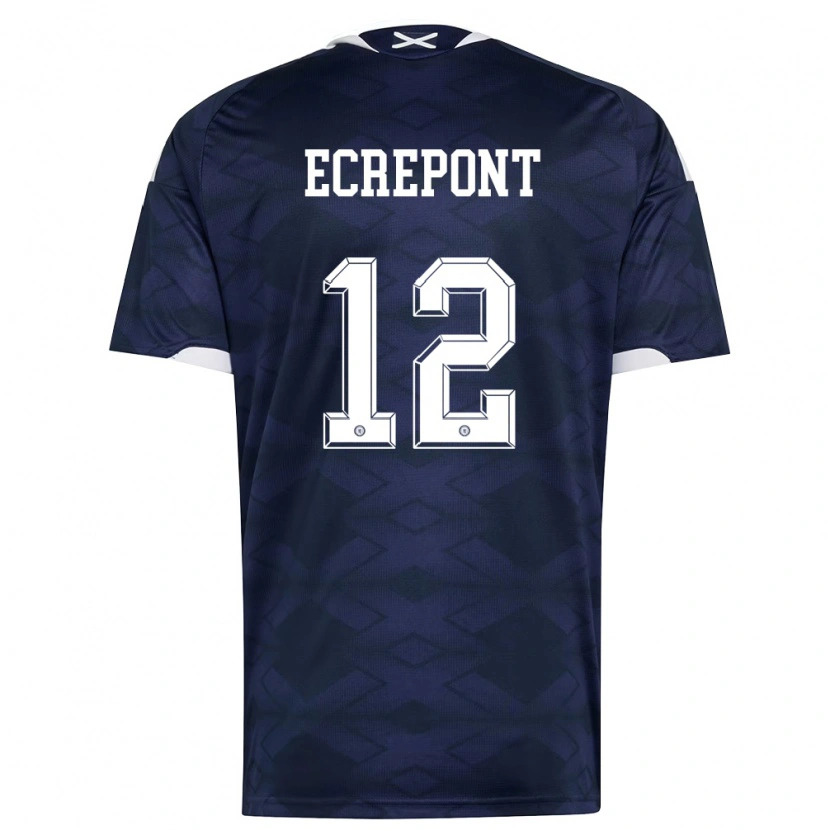 Danxen Men Scotland Oliver Ecrepont #12 Navy White Home Jersey 26-28 T-Shirt