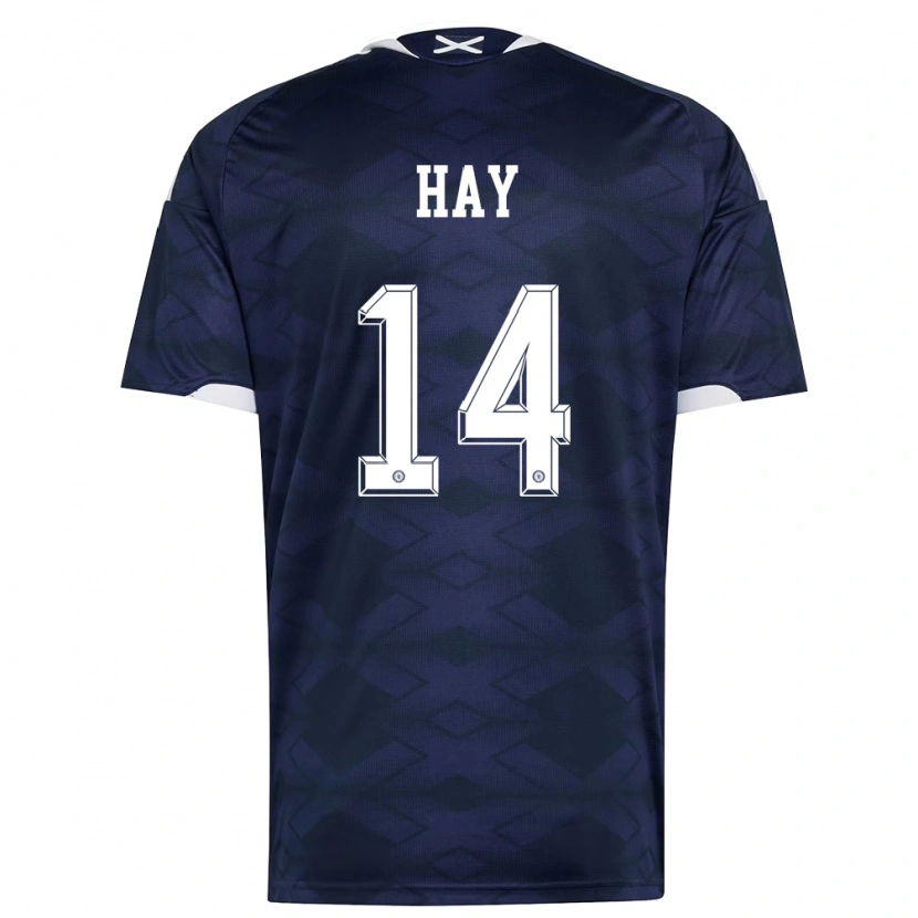 Danxen Men Scotland Brogan Hay #14 Navy White Home Jersey 26-28 T-Shirt