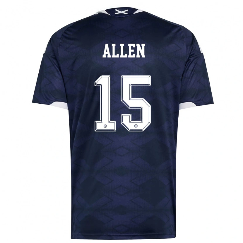 Danxen Men Scotland Greig Allen #15 Navy White Home Jersey 26-28 T-Shirt