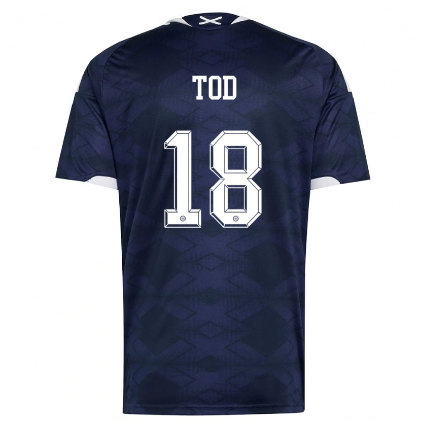 Danxen Men Scotland John Tod #18 Navy White Home Jersey 26-28 T-Shirt