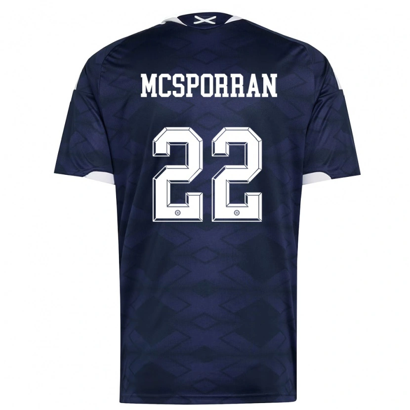 Danxen Men Scotland Arran Mcsporran #22 Navy White Home Jersey 26-28 T-Shirt
