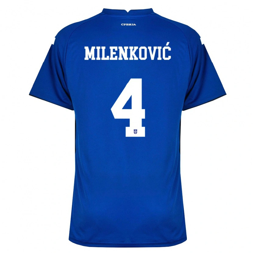 Danxen Men Serbia Nikola Milenković #4 Navy Red Home Jersey 26-28 T-Shirt