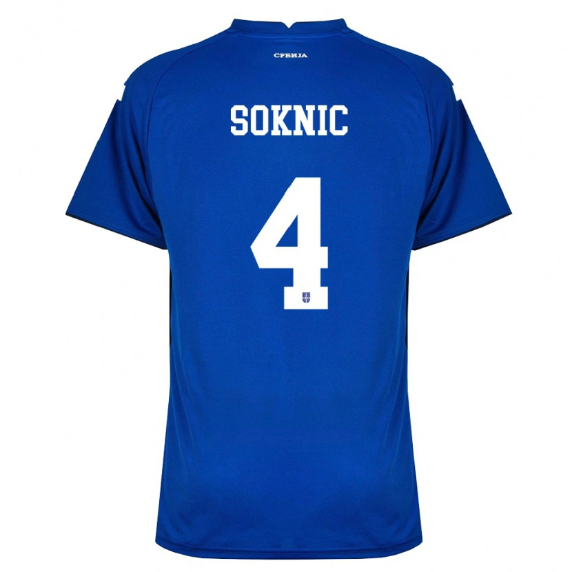 Danxen Men Serbia Luka Soknic #4 Navy Red Home Jersey 26-28 T-Shirt