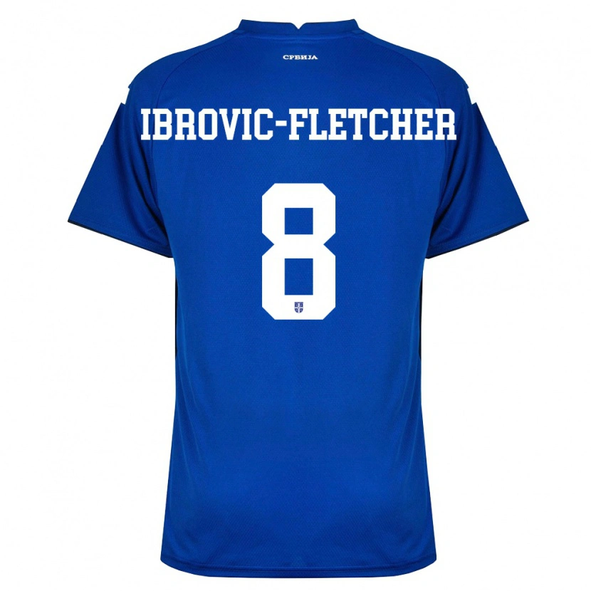 Danxen Men Serbia Edward Ibrovic-Fletcher #8 Navy Red Home Jersey 26-28 T-Shirt