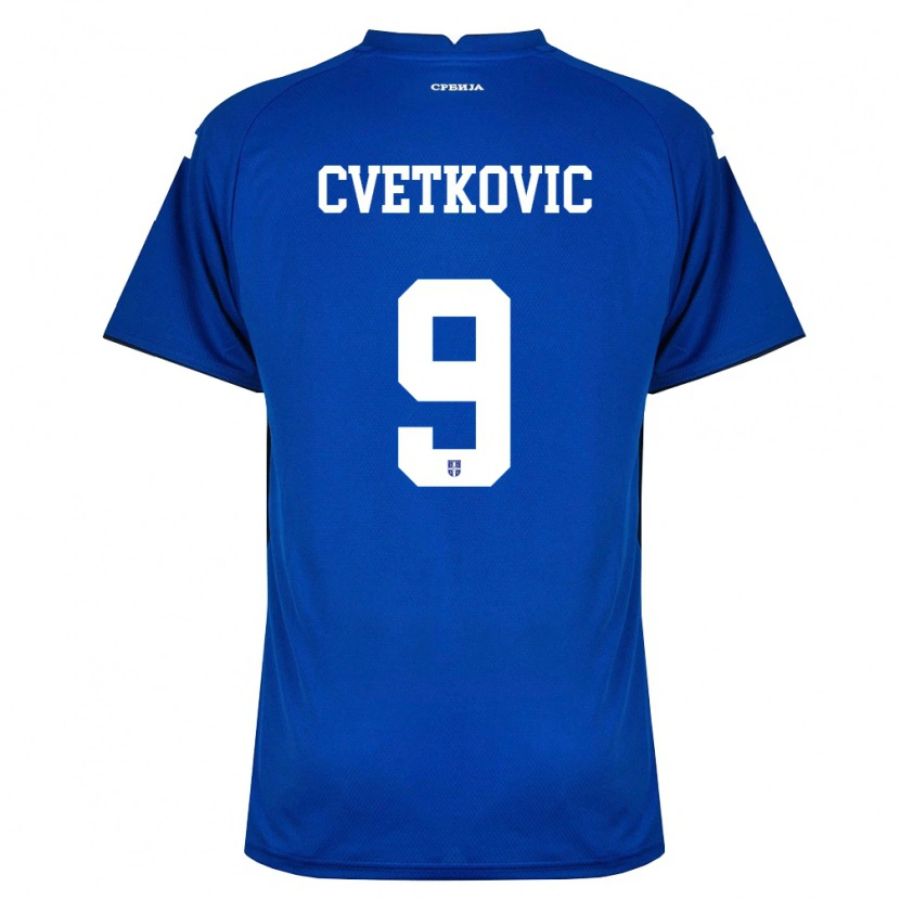 Danxen Men Serbia Mihajlo Cvetkovic #9 Navy Red Home Jersey 26-28 T-Shirt