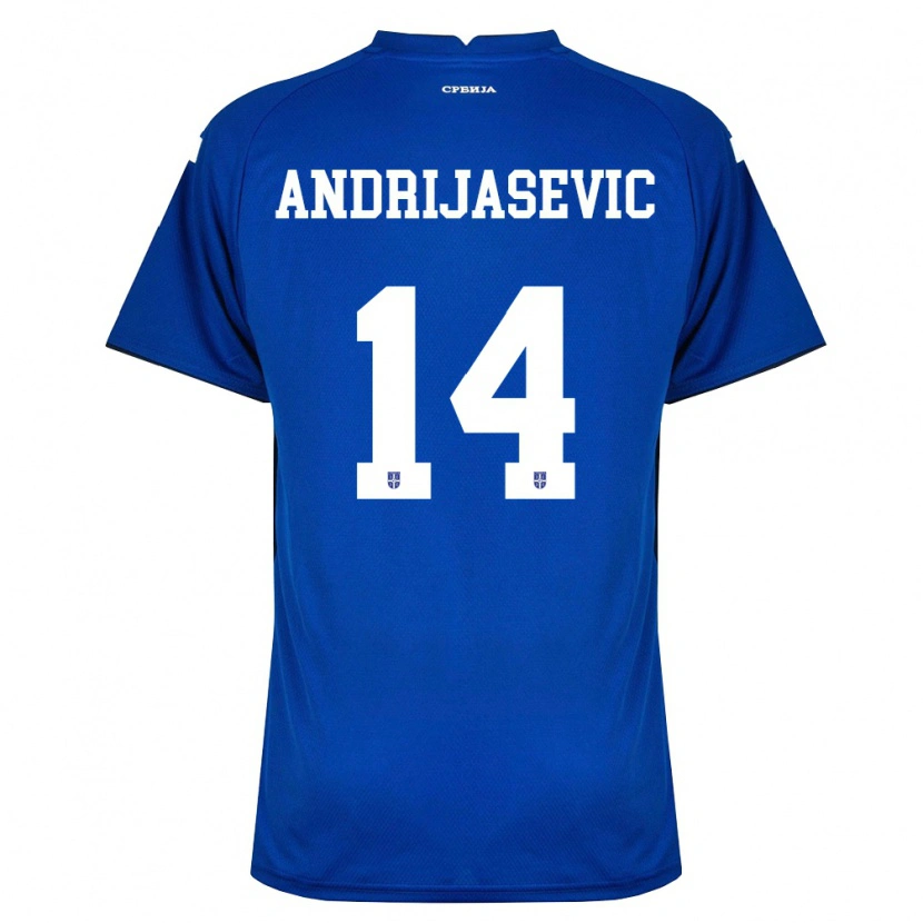 Danxen Men Serbia Luka Andrijasevic #14 Navy Red Home Jersey 26-28 T-Shirt