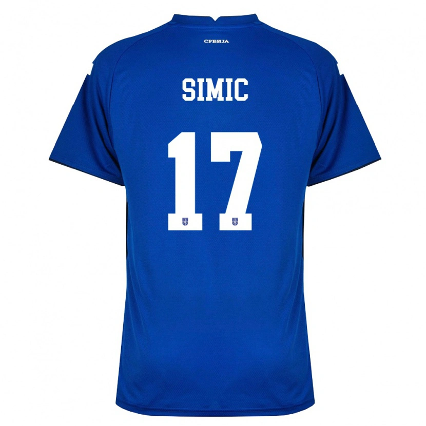 Danxen Men Serbia Jan Carlo Simic #17 Navy Red Home Jersey 26-28 T-Shirt