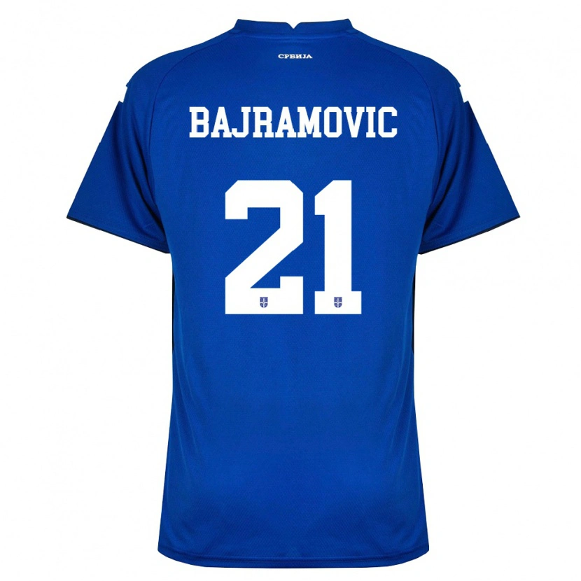 Danxen Men Serbia Eldin Bajramovic #21 Navy Red Home Jersey 26-28 T-Shirt