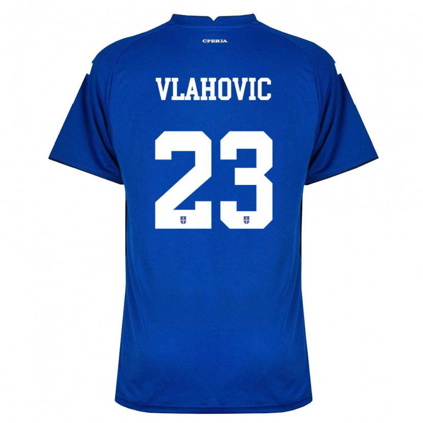 Danxen Men Serbia Dušan Vlahović #23 Navy Red Home Jersey 26-28 T-Shirt