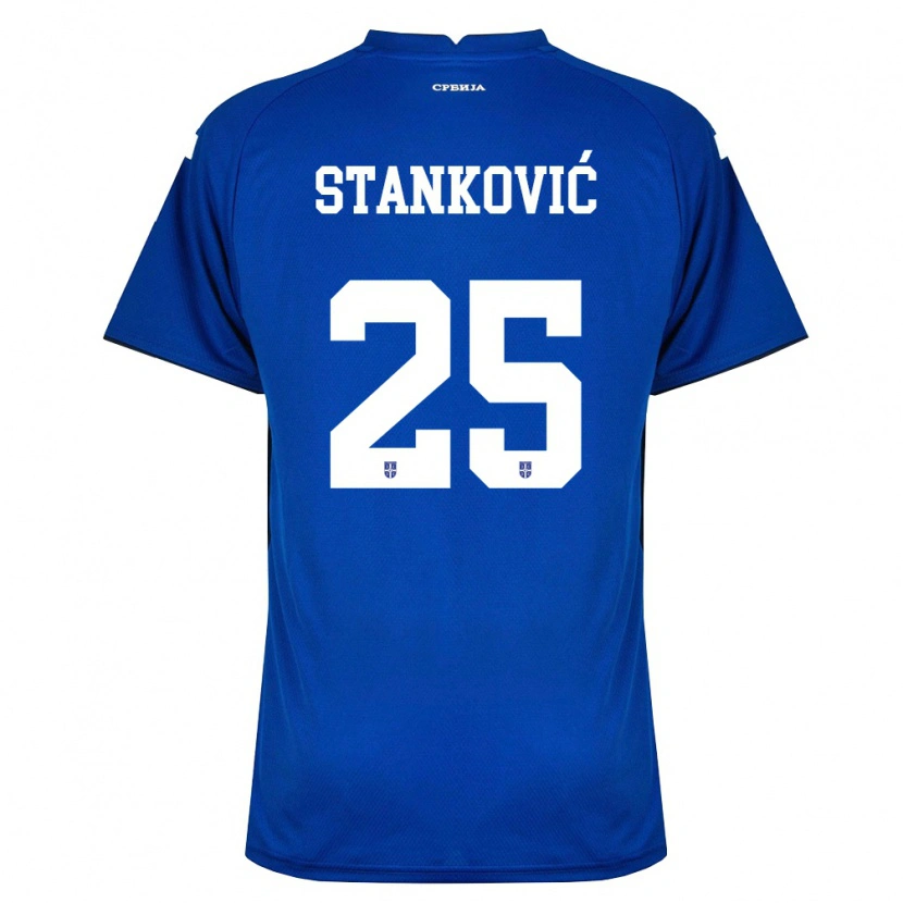 Danxen Men Serbia Aleksandar Stanković #25 Navy Red Home Jersey 26-28 T-Shirt