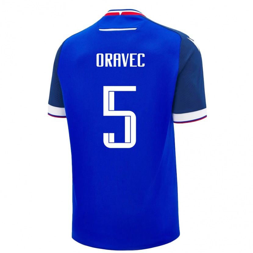 Danxen Men Slovakia Adam Oravec #5 Blue White Home Jersey 26-28 T-Shirt