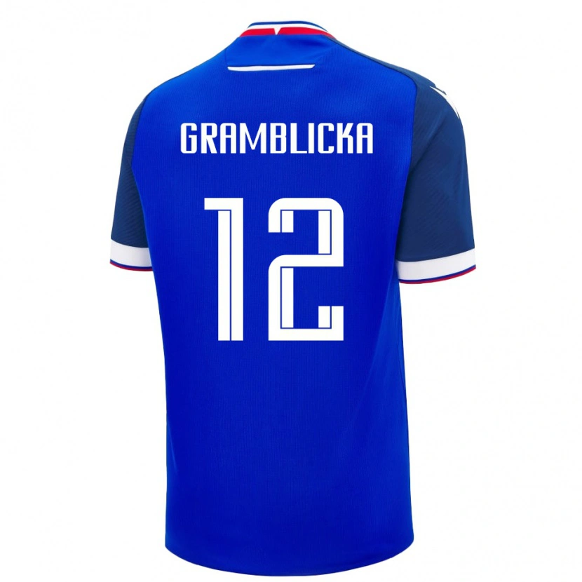 Danxen Men Slovakia Daniel Gramblicka #12 Blue White Home Jersey 26-28 T-Shirt