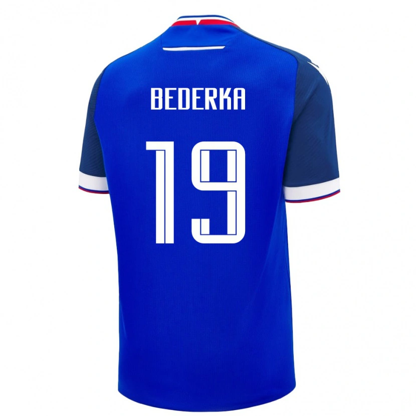 Danxen Men Slovakia Martin Bederka #19 Blue White Home Jersey 26-28 T-Shirt