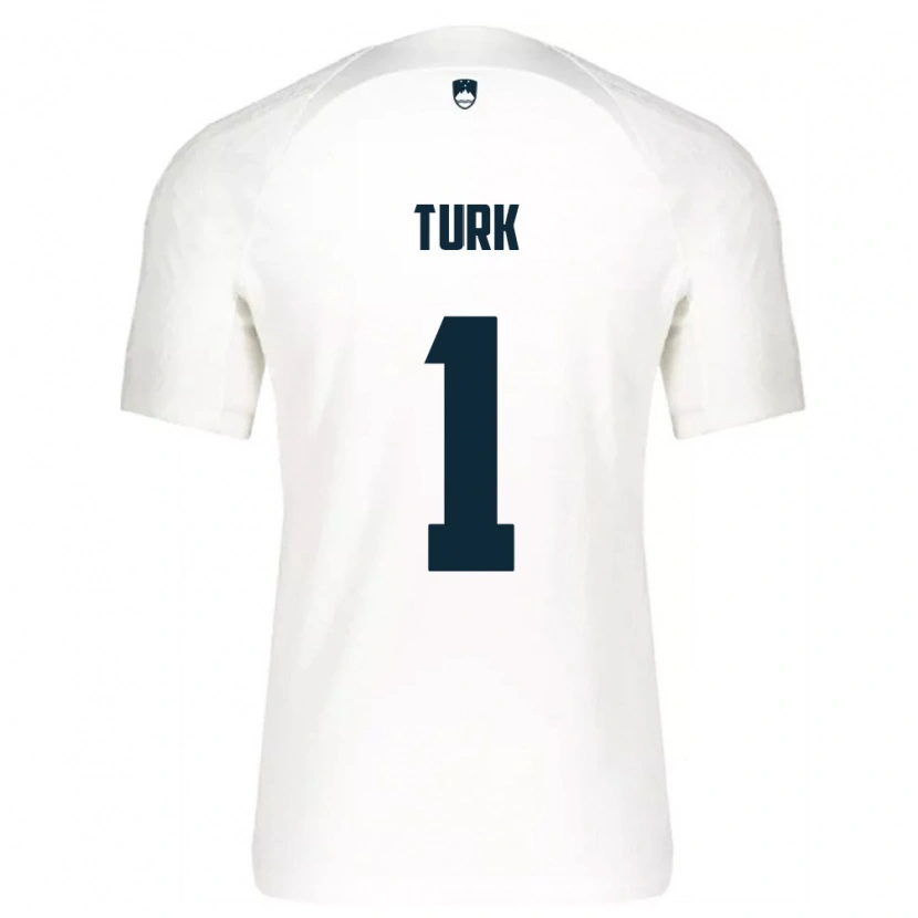 Danxen Men Slovenia Martin Turk #1 White Blue Home Jersey 26-28 T-Shirt