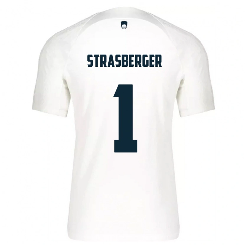 Danxen Men Slovenia Tim Strasberger #1 White Blue Home Jersey 26-28 T-Shirt