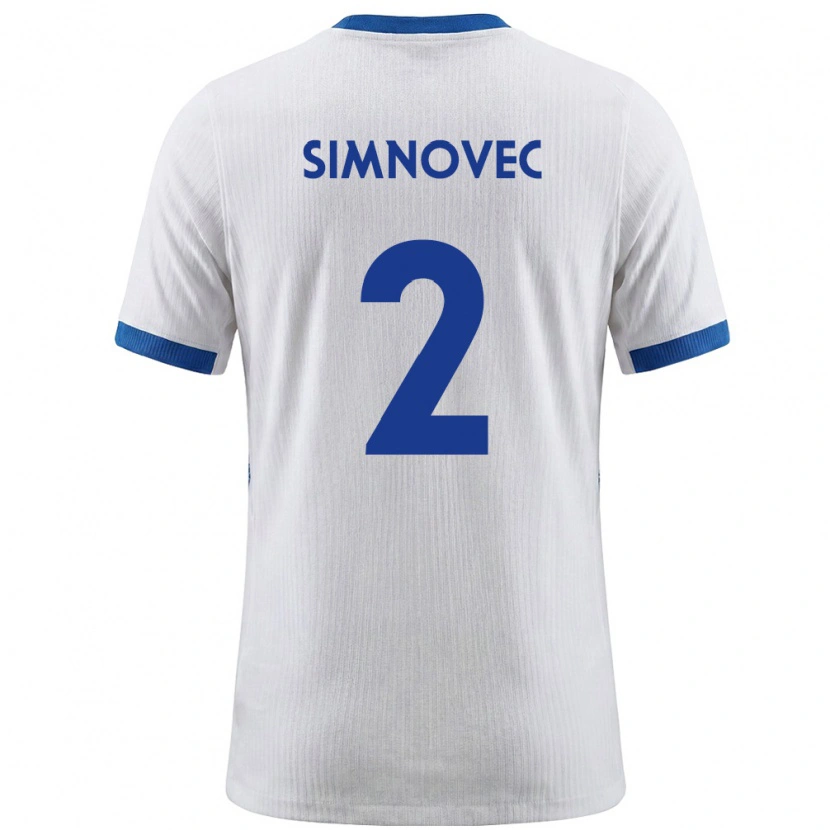 Danxen Men Slovenia Matevz Simnovec #2 White Blue Home Jersey 26-28 T-Shirt