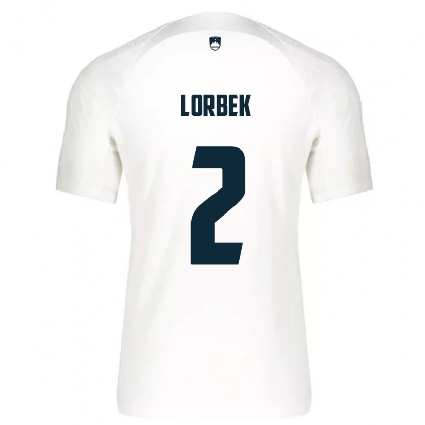 Danxen Men Slovenia Anej Lorbek #2 White Blue Home Jersey 26-28 T-Shirt