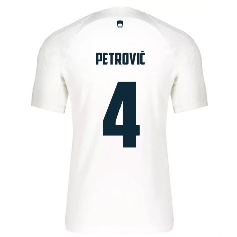 Danxen Men Slovenia Dejan Petrovic #4 White Blue Home Jersey 26-28 T-Shirt