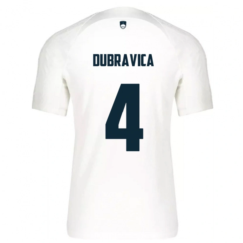 Danxen Men Slovenia Leon Dubravica #4 White Blue Home Jersey 26-28 T-Shirt