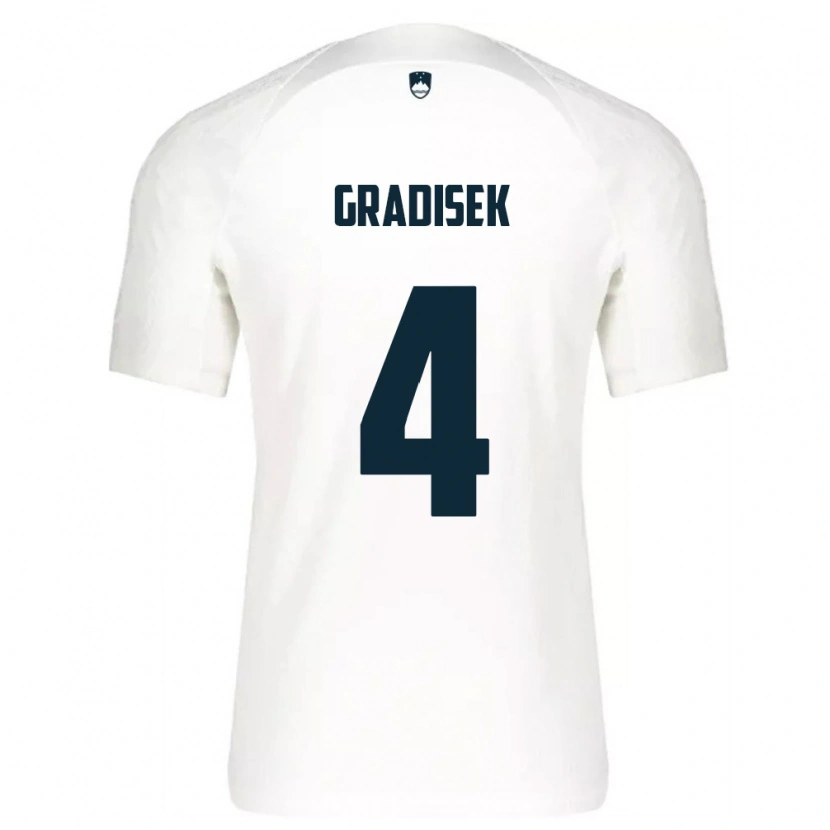 Danxen Men Slovenia Sara Gradišek #4 White Blue Home Jersey 26-28 T-Shirt