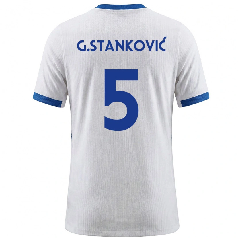 Danxen Men Slovenia Jon Gorenc Stankovic #5 White Blue Home Jersey 26-28 T-Shirt