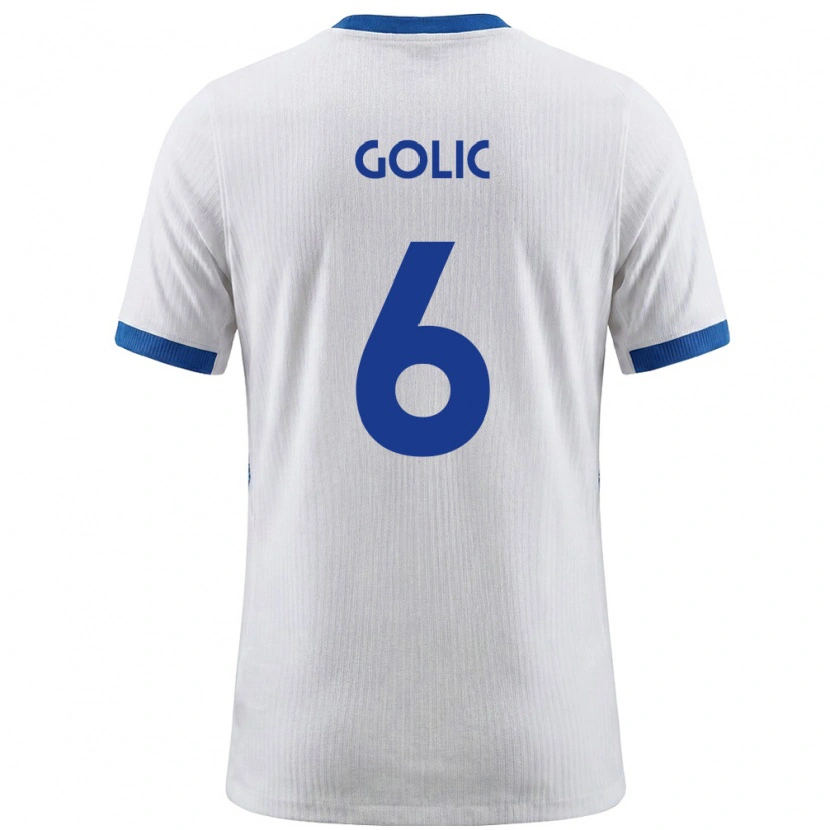 Danxen Men Slovenia Lovro Golic #6 White Blue Home Jersey 26-28 T-Shirt
