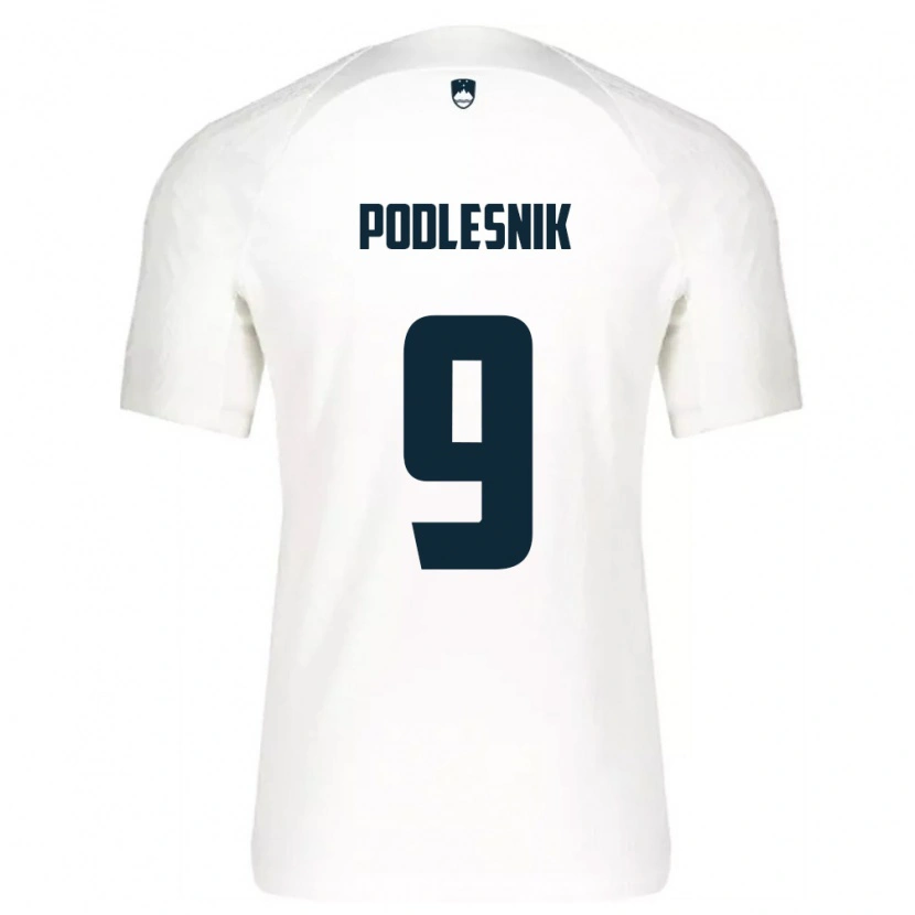 Danxen Men Slovenia Nik Podlesnik #9 White Blue Home Jersey 26-28 T-Shirt