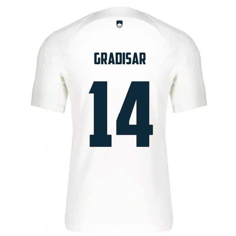 Danxen Men Slovenia Nejc Gradisar #14 White Blue Home Jersey 26-28 T-Shirt