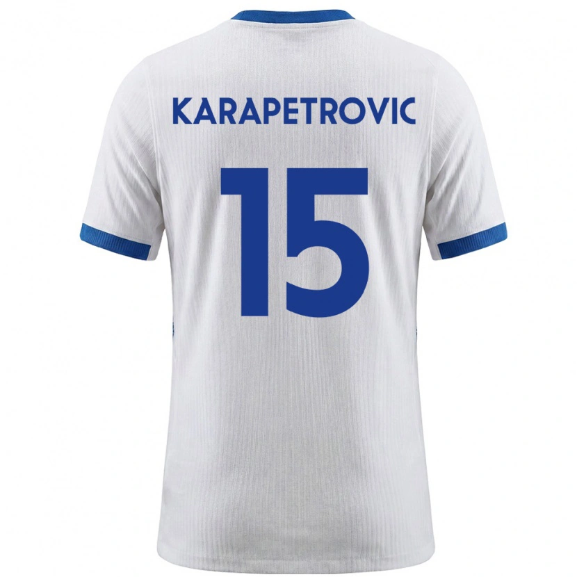 Danxen Men Slovenia Luka Karapetrovic #15 White Blue Home Jersey 26-28 T-Shirt