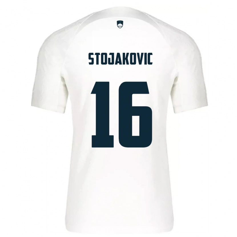 Danxen Men Slovenia Aleks Stojakovic #16 White Blue Home Jersey 26-28 T-Shirt
