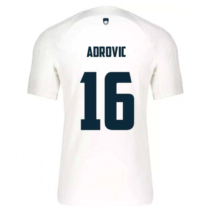 Danxen Men Slovenia Benjamin Adrovic #16 White Blue Home Jersey 26-28 T-Shirt