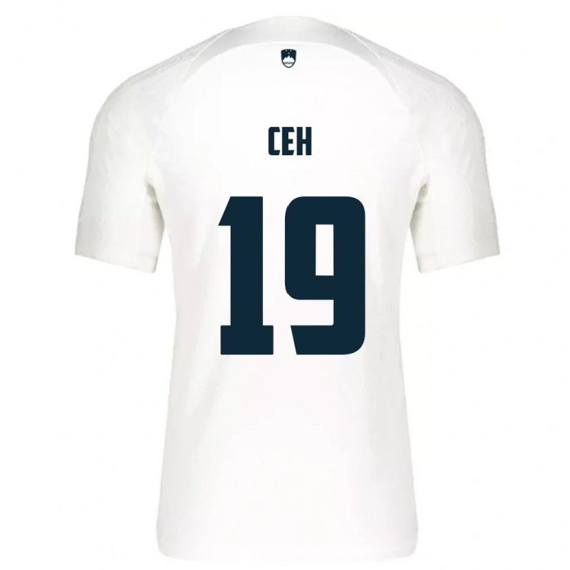 Danxen Men Slovenia Lukas Ceh #19 White Blue Home Jersey 26-28 T-Shirt
