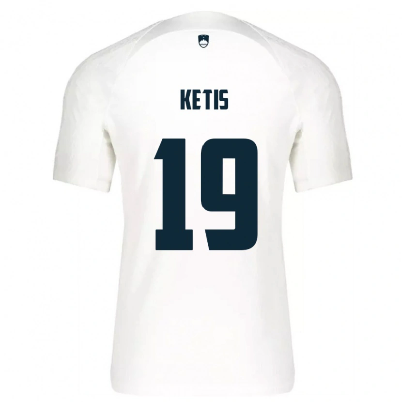 Danxen Men Slovenia Sara Ketiš #19 White Blue Home Jersey 26-28 T-Shirt
